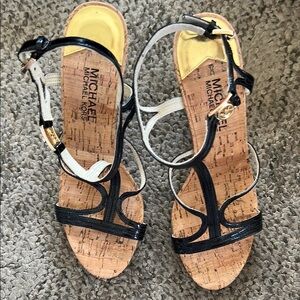 Michael Kors Black Strappy wedge Sandals
